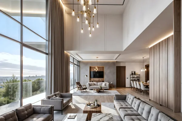 double height living room